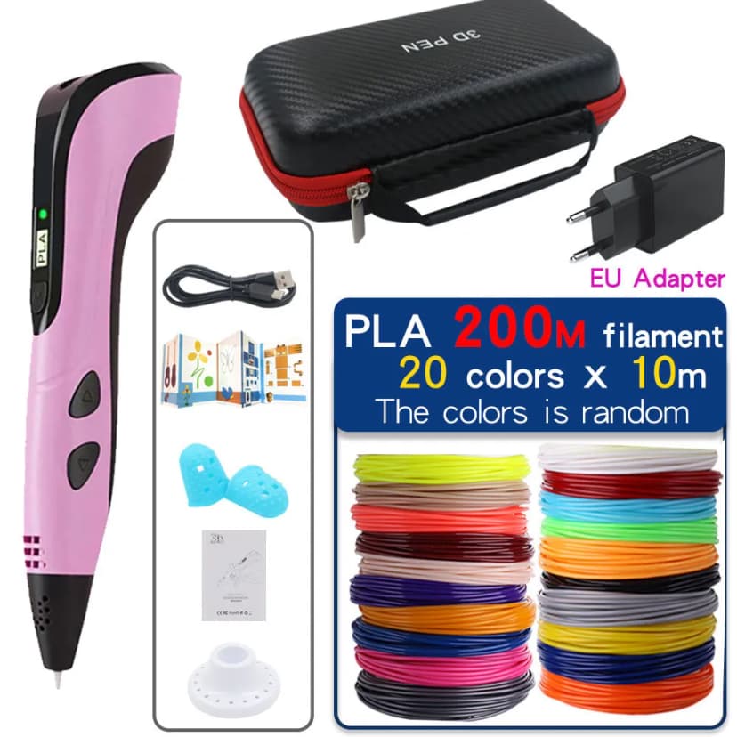 Kinder 3D Druckstift Set mit PLA Filament+Tragbar Tasche DIY 3D Stift Geschenk