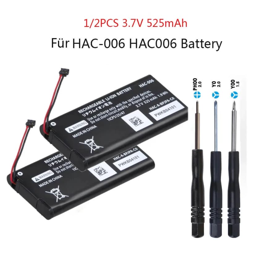 3.7V 525mAh HAC-006 Akku Batterie für Nintendo Switch HAC-015 HAC-016 Joy-Con