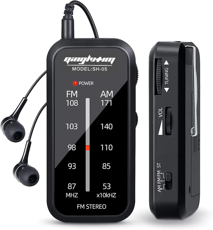 Pocket Walkman Tragbar AM FM Radio Stereo Mini Radio Musik Player mit Kopfhörer