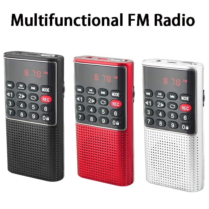 Handheld Mini Pocket Portable FM Radio MP3 Player Digital Radios Wiederaufladbar