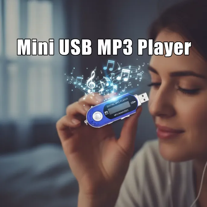 Tragbar Mini MP3 Player Musik Player Digital LCD Bildschirm FM Radio USB Stick