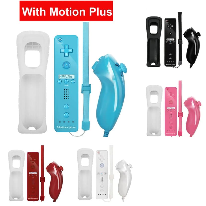 2 in 1 Fernsteuerung&Nunchuck für Nintendo Wii/Wii U Controller Motion Plus