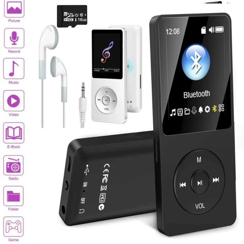 Bluetooth MP3 Player Sport HIFI Musik Sprecher 16GB MP4 Medien FM Radio Recorder