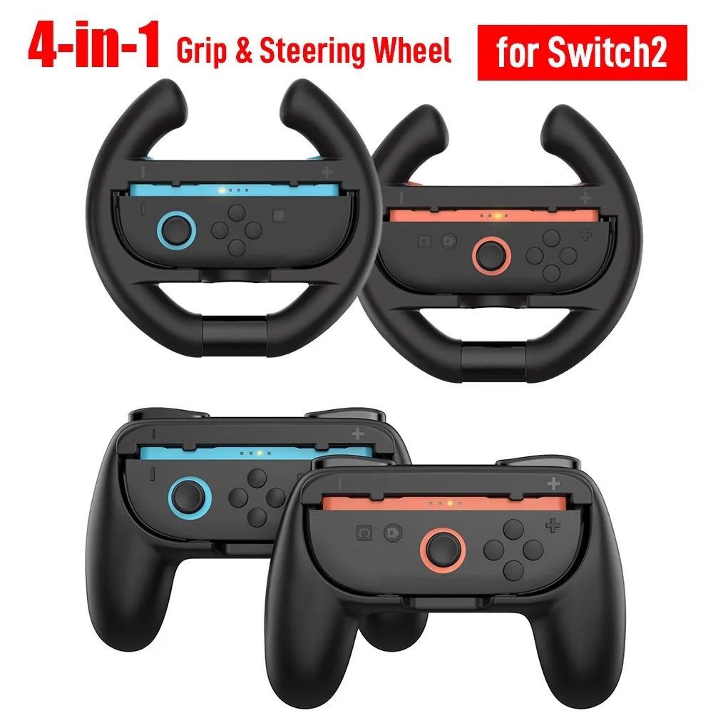 Lenkrad Controller Griff für Nintendo Switch 2 Joy-Con Halterung 4 in 1