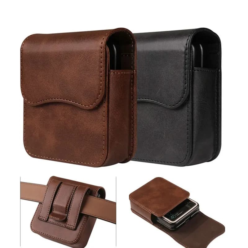 Clip Handy Gürteltasche Leder Holster für Samsung Z Flip 3/4/5/6 Moto 40/40ultra
