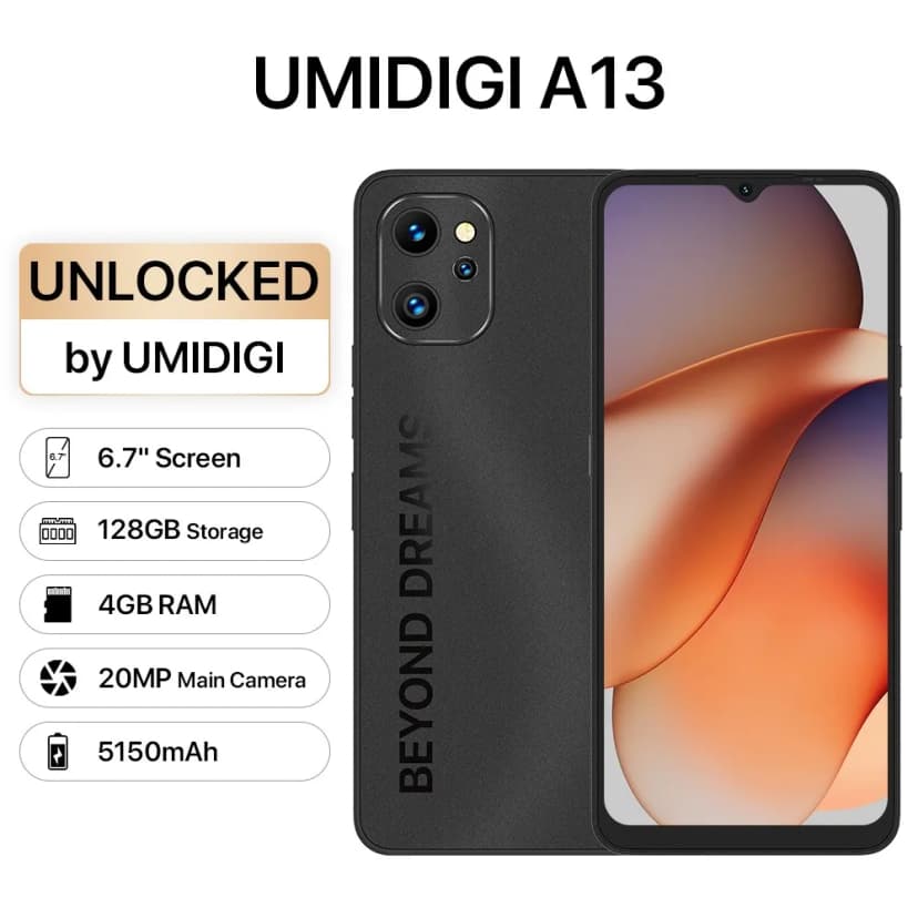 UMIDIGI A13 6,7 Zoll 4GB+128GB Dual SIM Android Smartphone