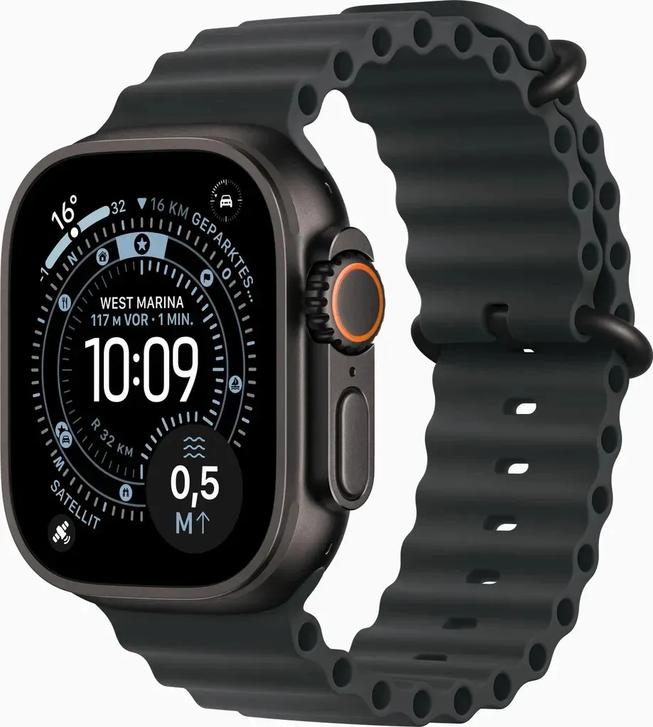 Apple Watch Ultra 3 Titanium Black Ocean Band Black - Wie Neu -