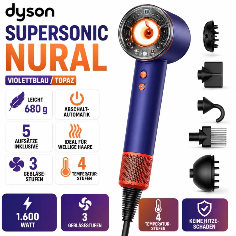 Dyson Supersonic Nural Violettblau/Topaz