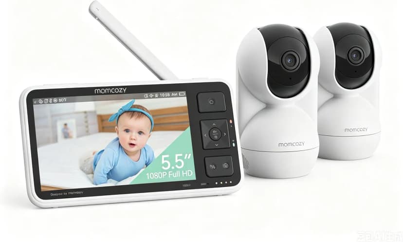 Momcozy BM03 Babyphone mit 2 Kamera ohne WLAN, 5.5 Zoll Baby Monitor