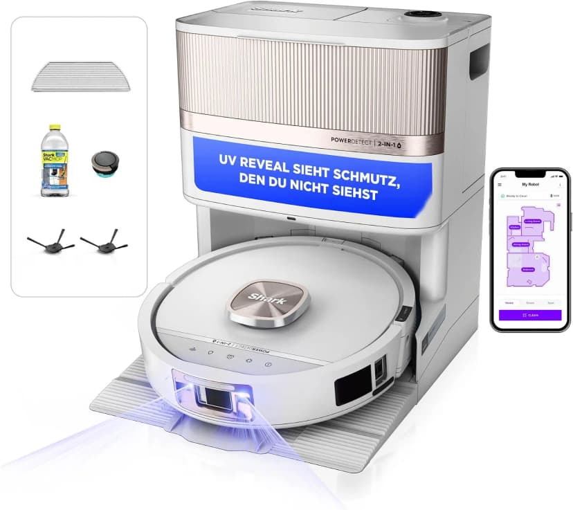 Shark PowerDetect UV Reveal Saug- & Wischroboter, StainDetect, DirtDetect