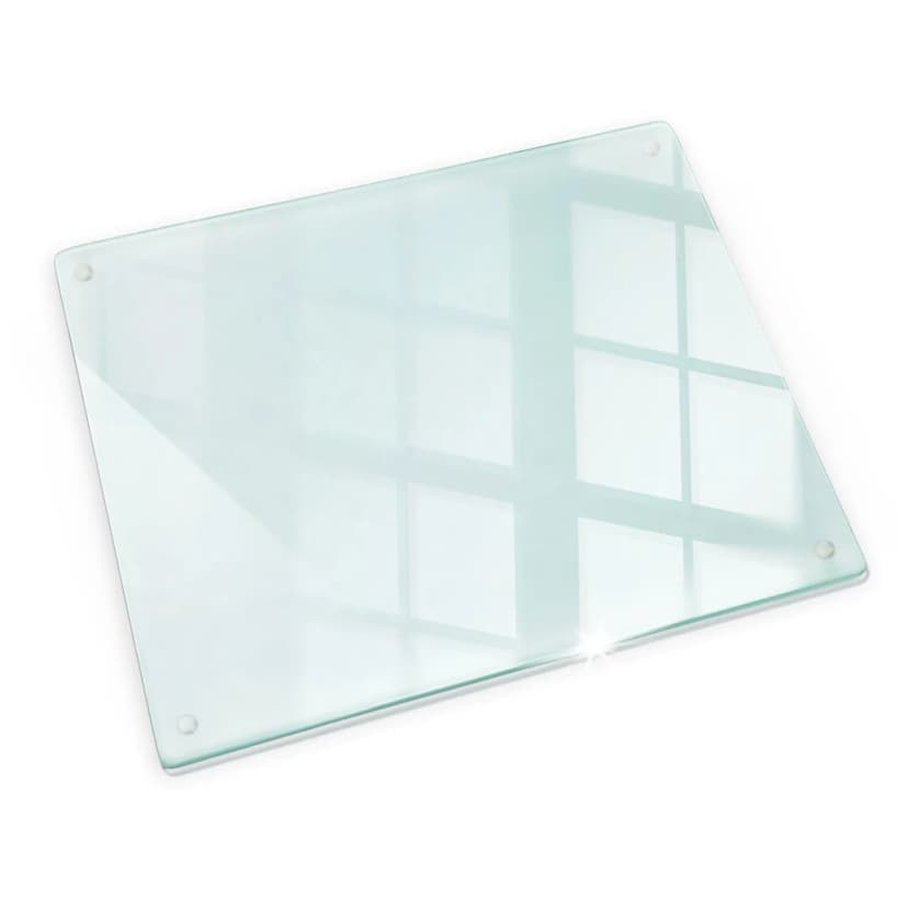 Schneidebrett Transparent Modern Küchenbrett Gummifüße 60cm x 52cm