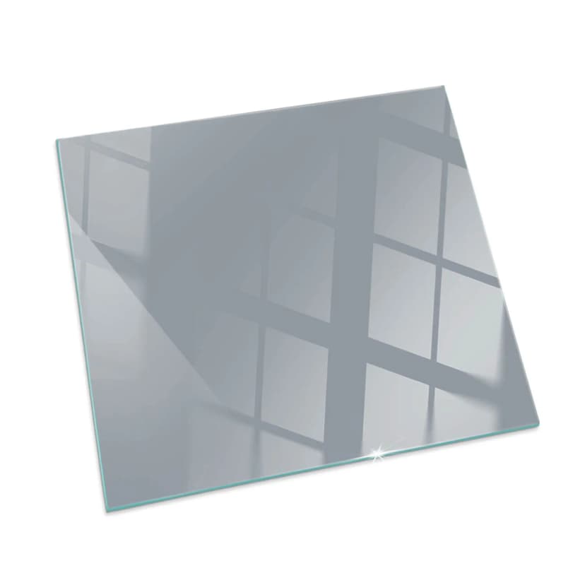 Kaminofen Bodenplatte Ofenglas Ofenplatte Sicherheitsglas Farbe Grau 50 x 50 cm