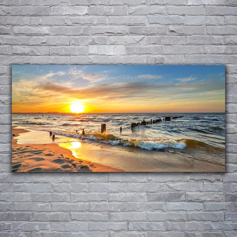 Leinwand-Bilder Wandbild Canvas Kunstdruck 120x60 Sonne Meer Strand Landschaft
