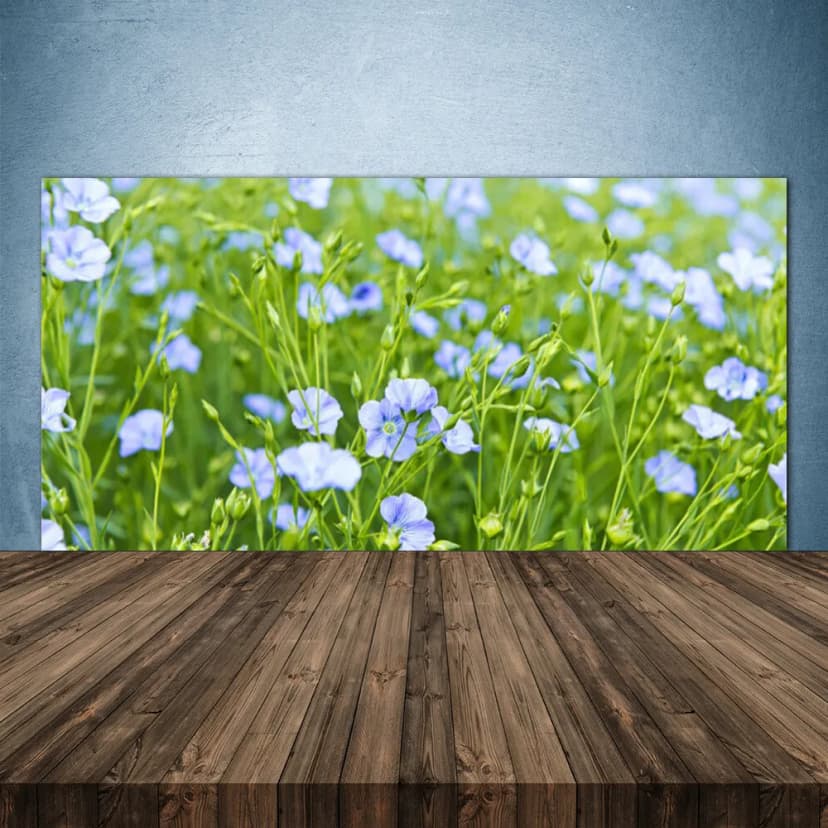 Küchenrückwand aus Glas ESG Spritzschutz 140x70cm Blumen Gras Natur