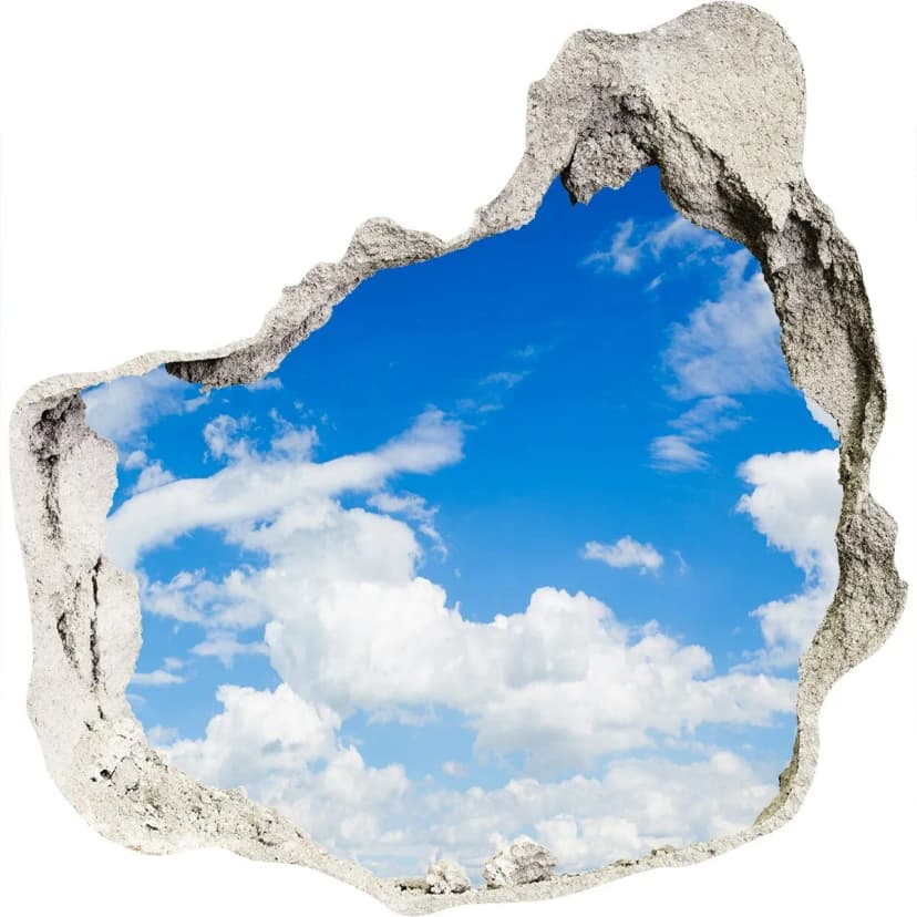 Kinderzimmer Wandbild Aufkleber Selbstklebender 75x75 Landschaft Wolken Himmel