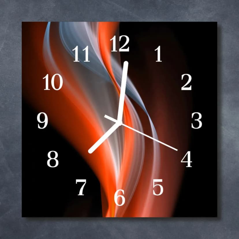 Tulup Glasuhr Wanduhr Küchenuhr Echt-Glas 30x30 cm Abstraktes mehrfarbig