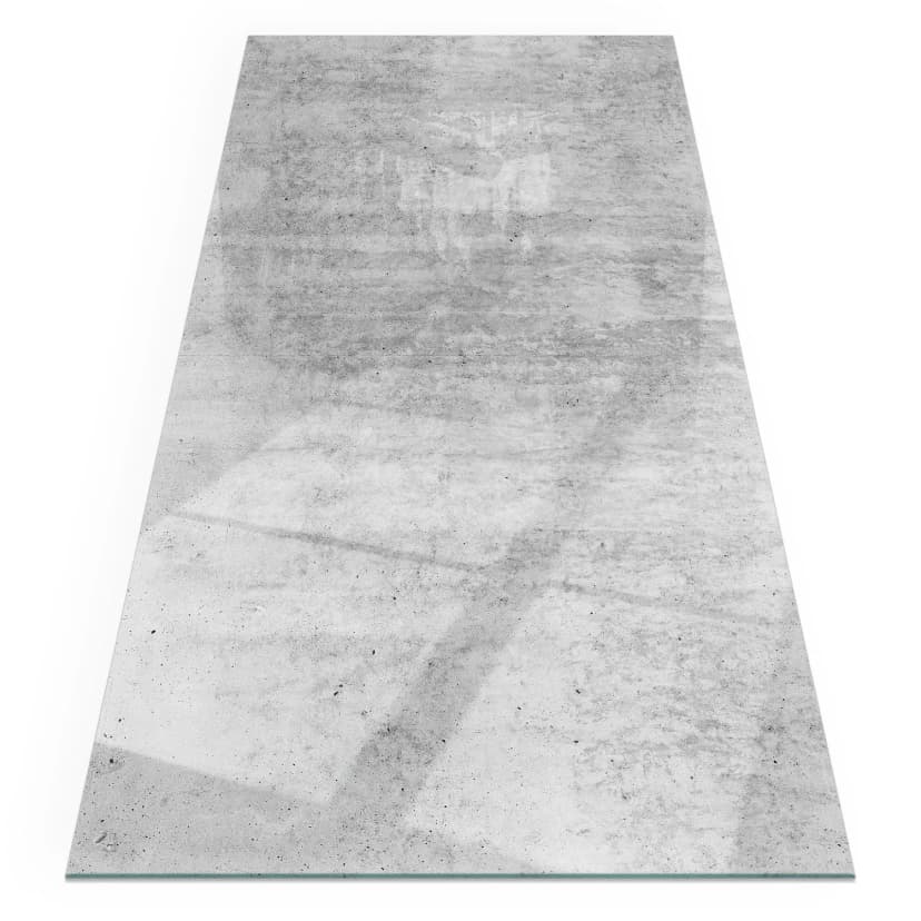 Sicherheits-Glasplatte für Kamin Betonstruktur im Industrial-Stil 100x50 cm