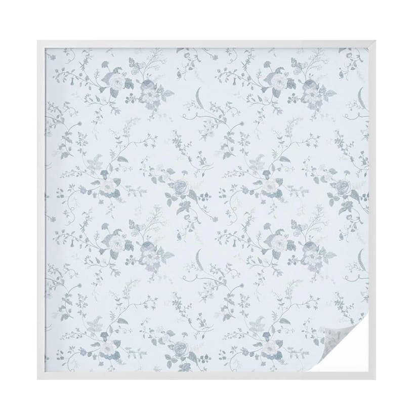 Fensterfolie Milchglas selbstklebend mit klassische blaue Blumen für Schutz