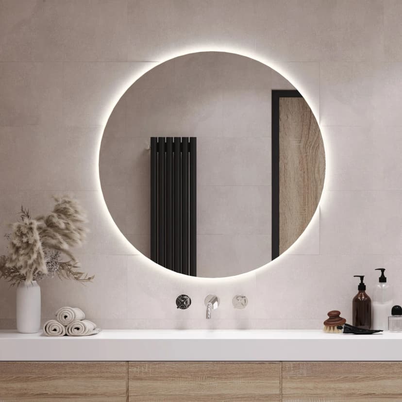 Spiegel Modern LED Beleuchtung Badspiegel 3 Lichtfarben Mit Beleuchtung 80 cm