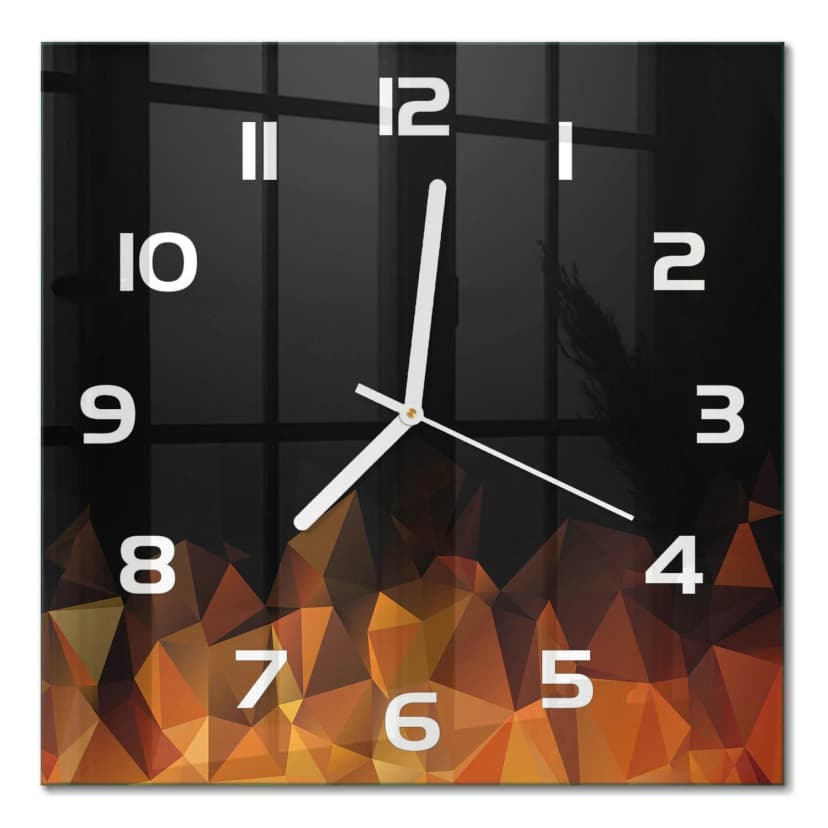 Glas-Wanduhr Quadratisch aus Gehärtetem Glas Abstraktion Weiße Zeiger 30x30 cm