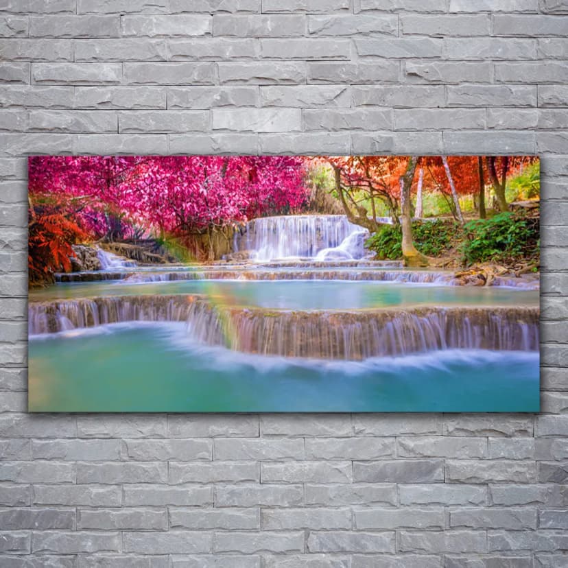 Leinwand-Bilder Wandbild Canvas Kunstdruck 120x60 Wasserfall Natur