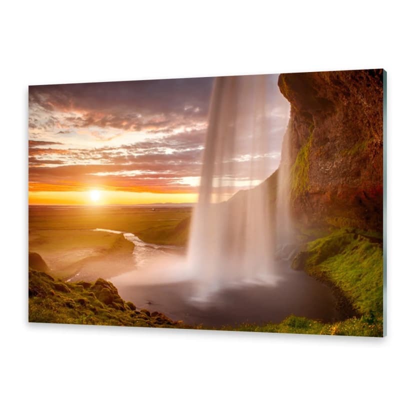 Glasbilder Wandbild Druck auf Glas Wasserfall Island