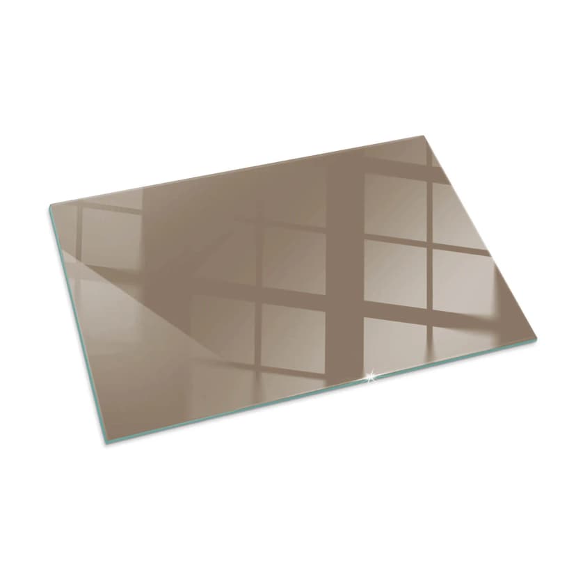 Glas Funkenplatte Kaminglas Sicherheitsglas Bodenplatte Farbe Braun 100 x 70 cm