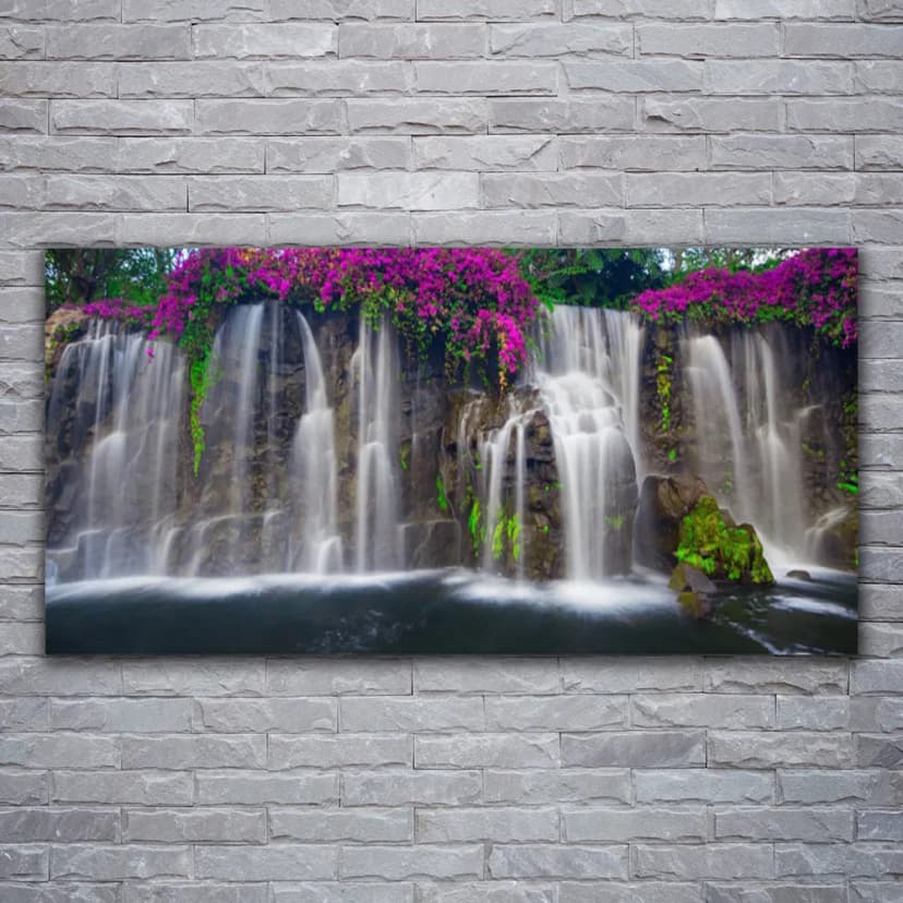 Leinwand-Bilder Wandbild Canvas Kunstdruck 120x60 Wasserfall Natur