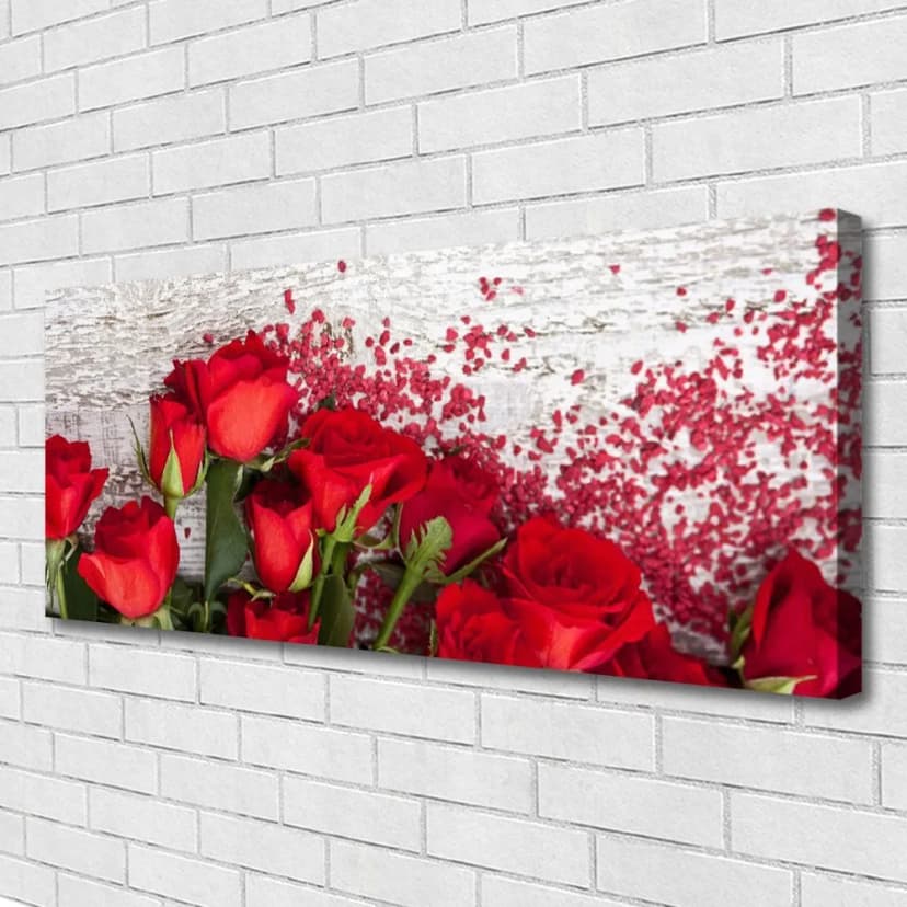 Leinwand-Bilder Wandbild Canvas Kunstdruck 125x50 Rosen Pflanzen