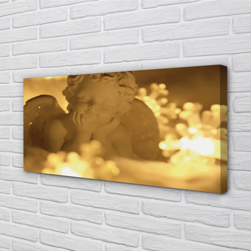 Tulup Leinwandbild 140x70 Wandkunst Liegen Engel Lichter