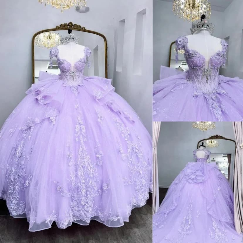 Lavendel Quinceanera Kleider süß 15 16 Geburtstag Party Prinzessin Ballkleider