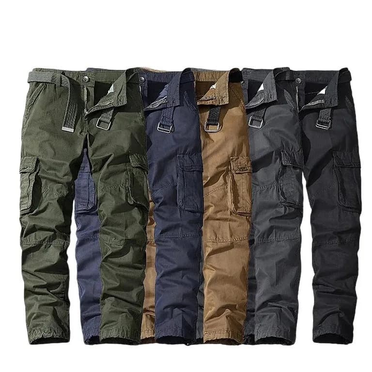 Herren Cargo Hose Baumwolle Arbeitshose Tactical Combat Outdoor Wanderhose
