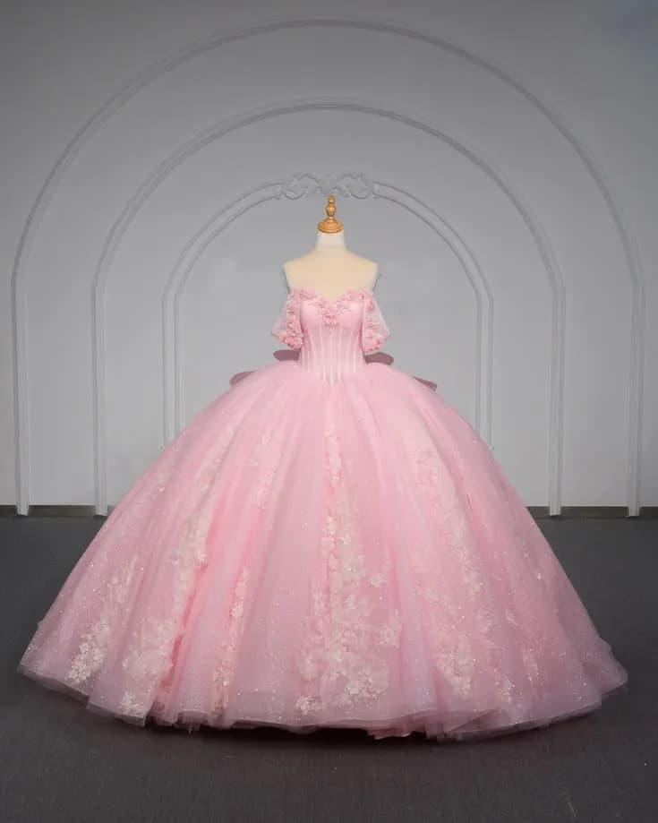 Rosa Quinceanera Kleider süß 16 Geburtstag Party süß 15 16 Abschlussball