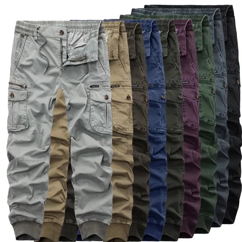 Herren Cargo Hose Baumwolle Arbeitshose Tactical Combat Outdoor Wanderhose