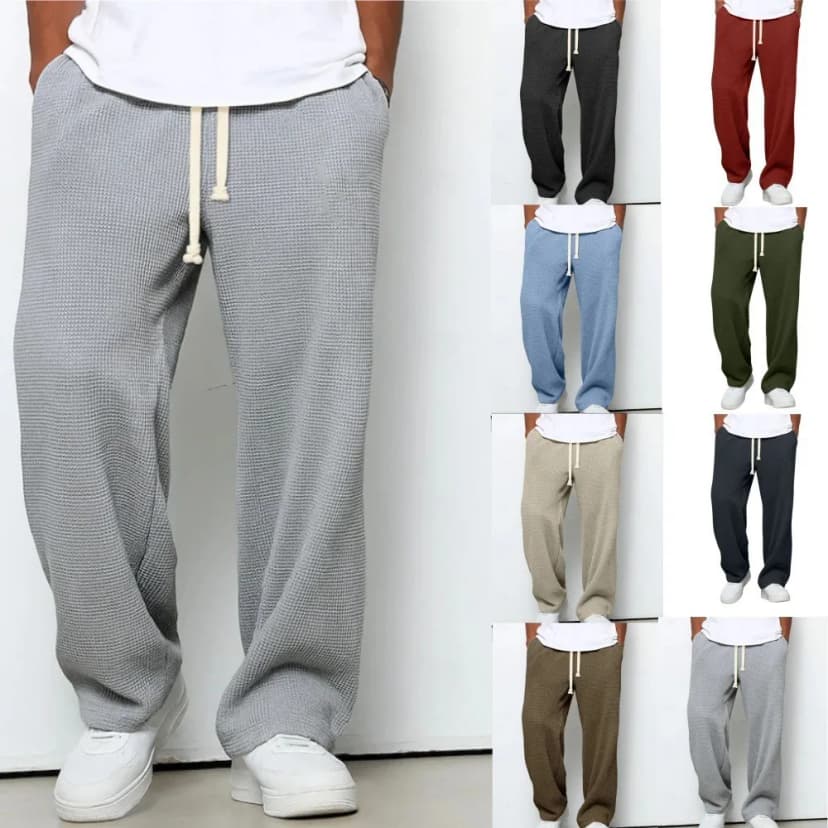 Leichte Herren Freizeithose Sommer Sport Luftig Bequem Lässig Stoffhose