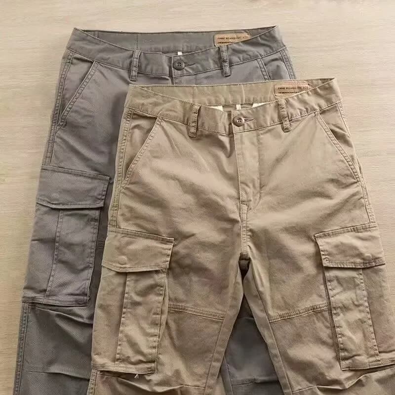 Herren Cargo Hose Baumwolle Arbeitshose Tactical Combat Outdoor Wanderhose
