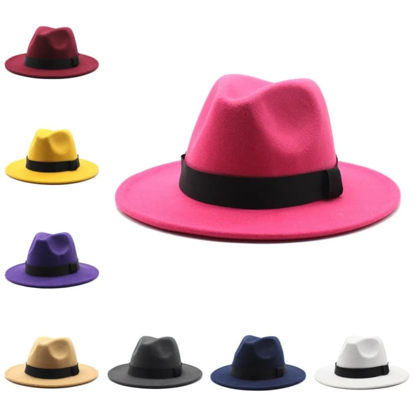 Eleganter formeller Hut Herren Damen breite Krempe Jazz Cap Party Abschlussball