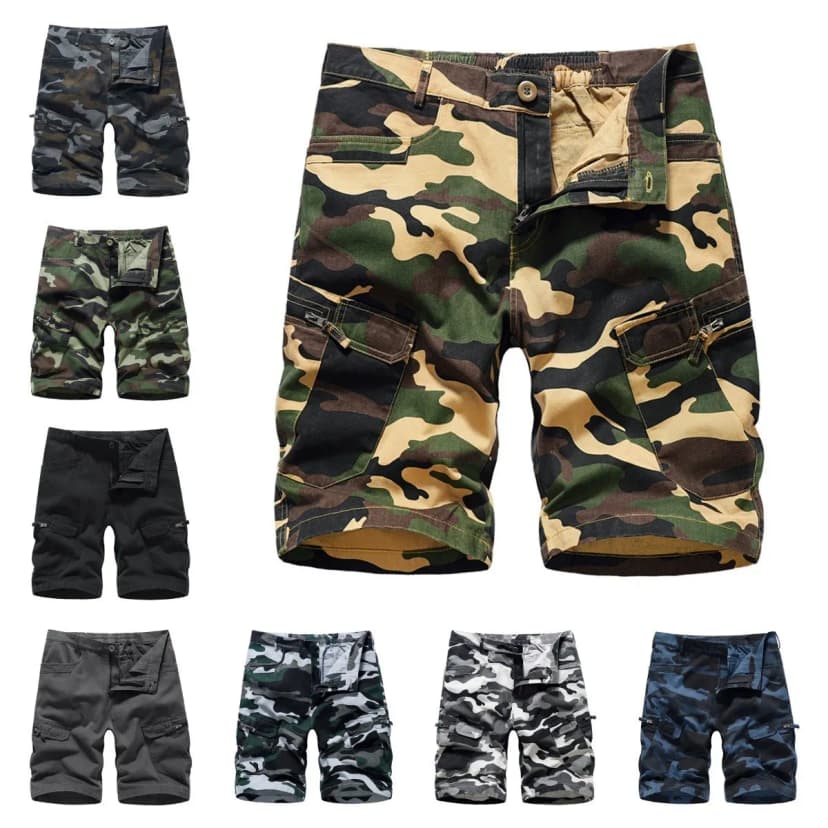 Herren Cargo Siebente Hose Cotton Arbeitshose Tactical Combat TarndrucWanderhose