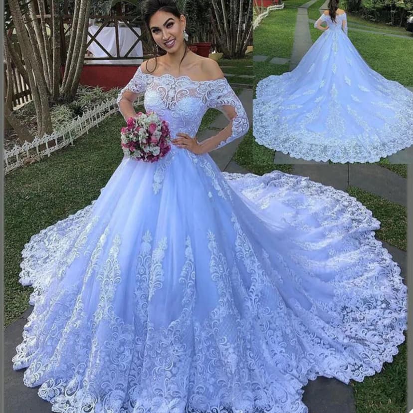 Elegante Spitzen Braut Brautkleider Langarm Spitzenapplikationen