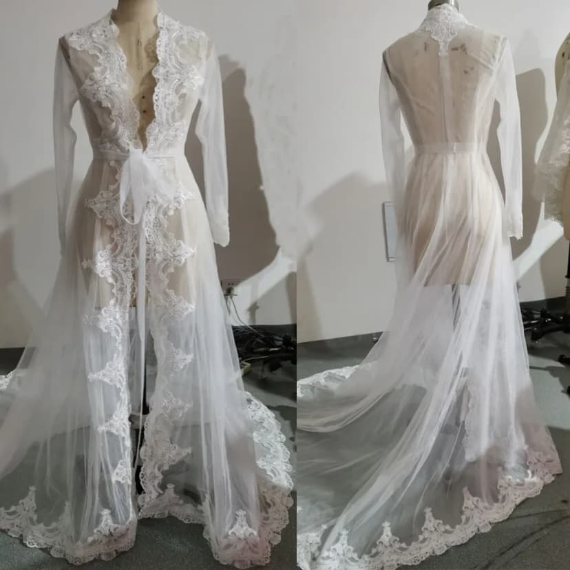 Langarm Hochzeit Braut Jacke Hochzeit Mantel Sweep Schleppe Hochzeit Umhänge