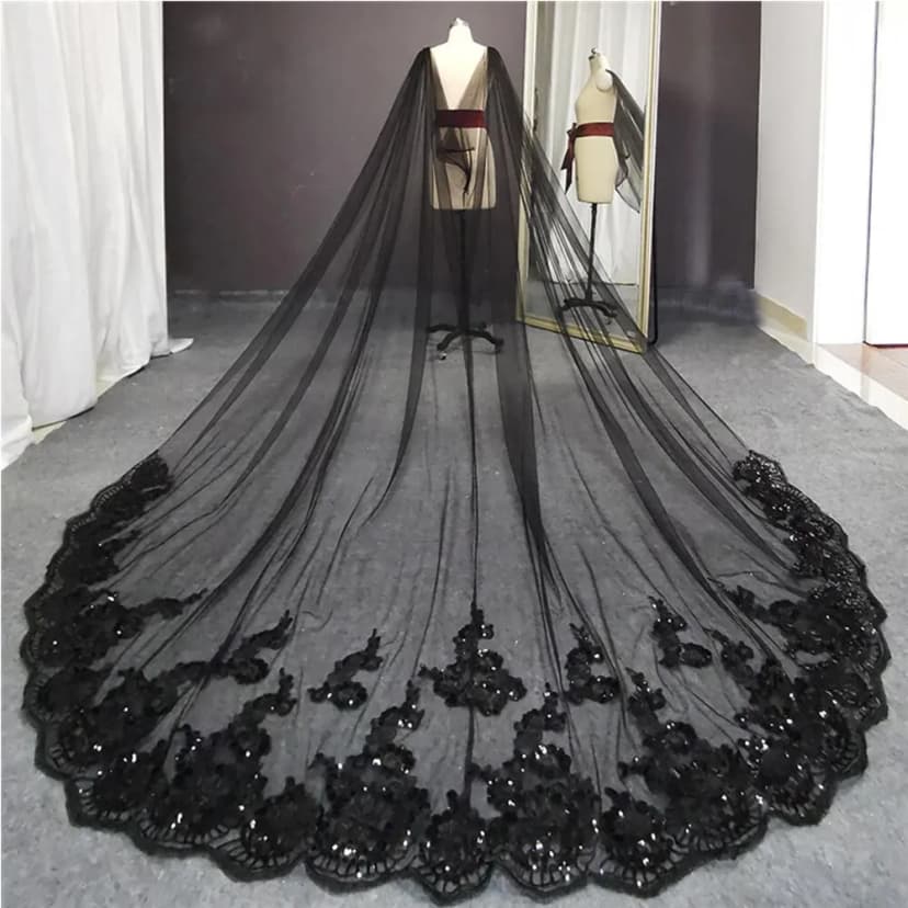 Schwarze Hochzeit Umhänge Spitze Applikation rot Hochzeit Umhänge Pailletten