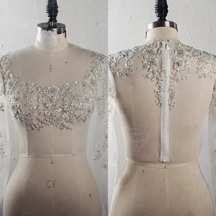 Langarm Kristall Hochzeitsjacke Brautkleider wunderschön Braut Hochzeit