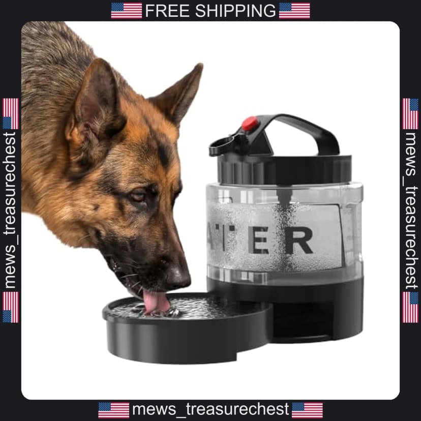 Hunde Trinkflasche 56oz mit integriertem Napf, auslaufsicher, BPA-frei, schwarz