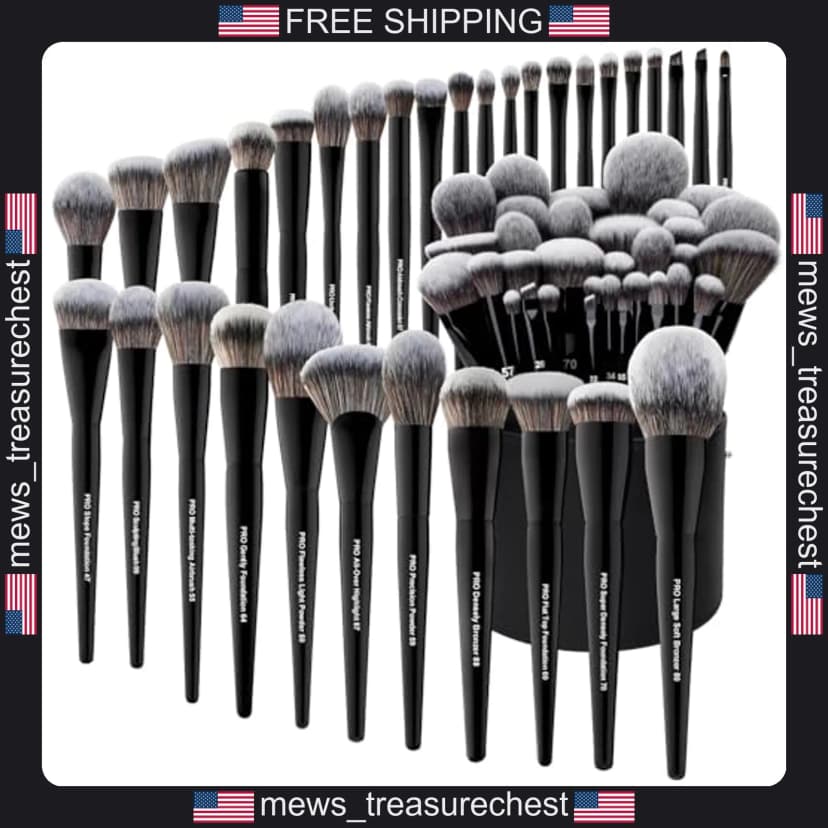 Make-up Pinsel Set 32 Teile mit großem Halter ultraweiche Kunstfasern