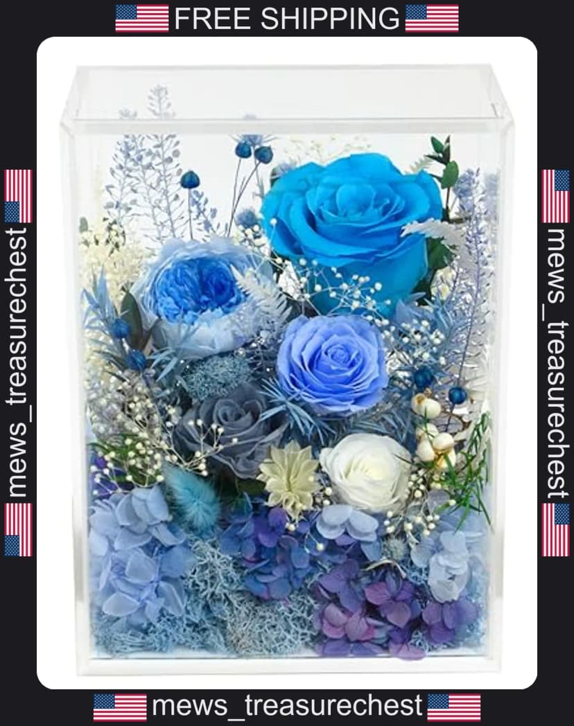 Indoor Handarbeit Rosenstrauch Geschenk Natur Konserviert Blumen in Klarsichtbox