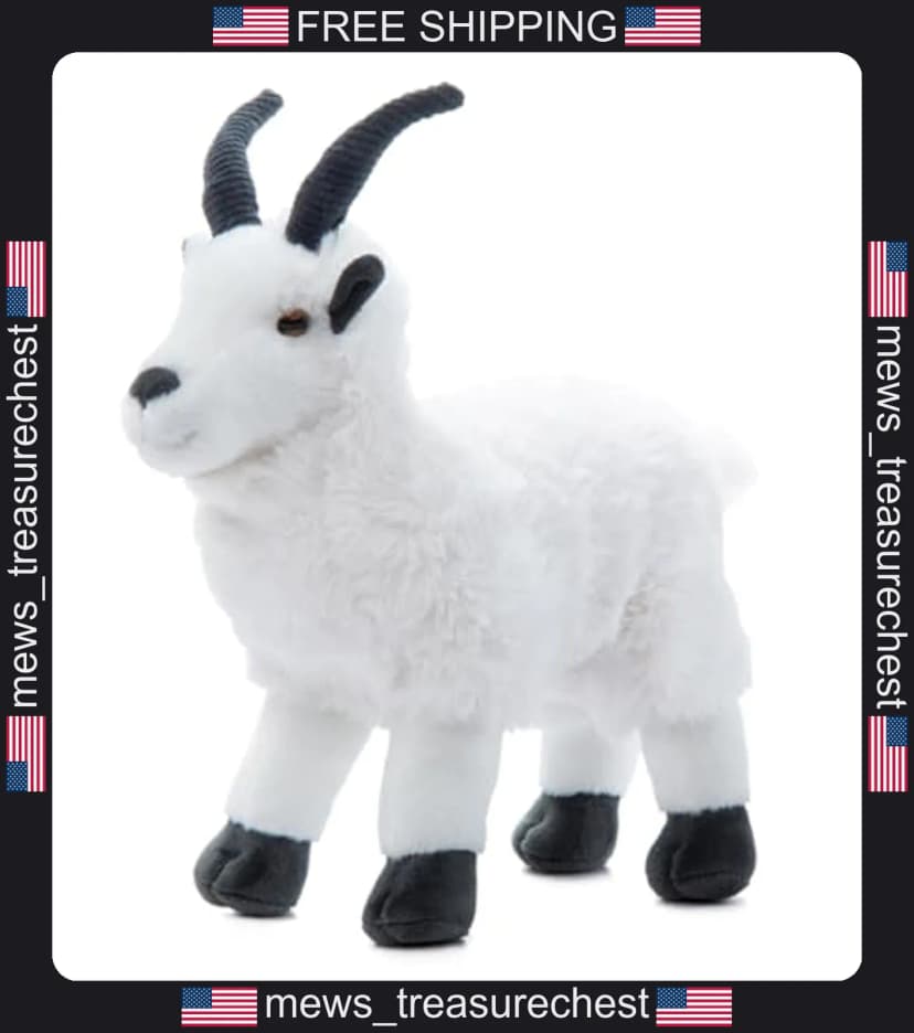 Streichelzoo Bergziege Plüschtier, 12 Zoll, recyceltes Material, Kindergeschenk