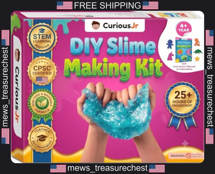 Kinder DIY Schleim Set mit Glitzer, Formen & Sammelfiguren für Alter 4+