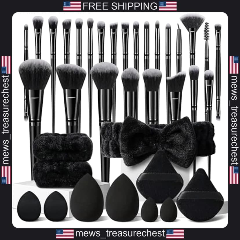 Make-up Pinsel Set 36 Teile Professionelle Synthetik Gesicht & Augen Werkzeuge