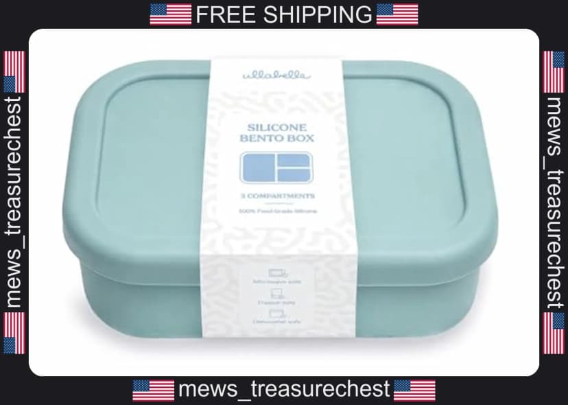 Kinder Bento Box 3 Fächer Auslaufsicher BPA-frei Brotdose für Kleinkinder