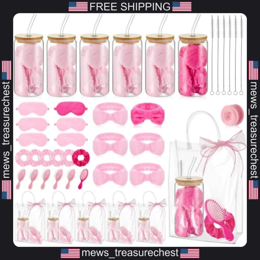 Mädchen Party Zubehör Set mit Glasschalen Haarbänder Augenmaske Tragetaschen